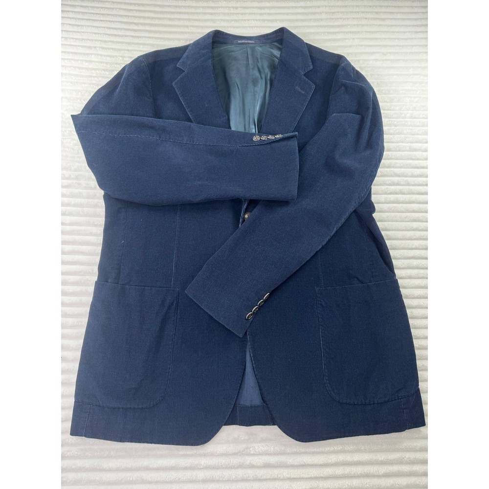 Lands End Mens XL Navy Blue Corduroy Blazer Sport Coat - Picture 3 of 15